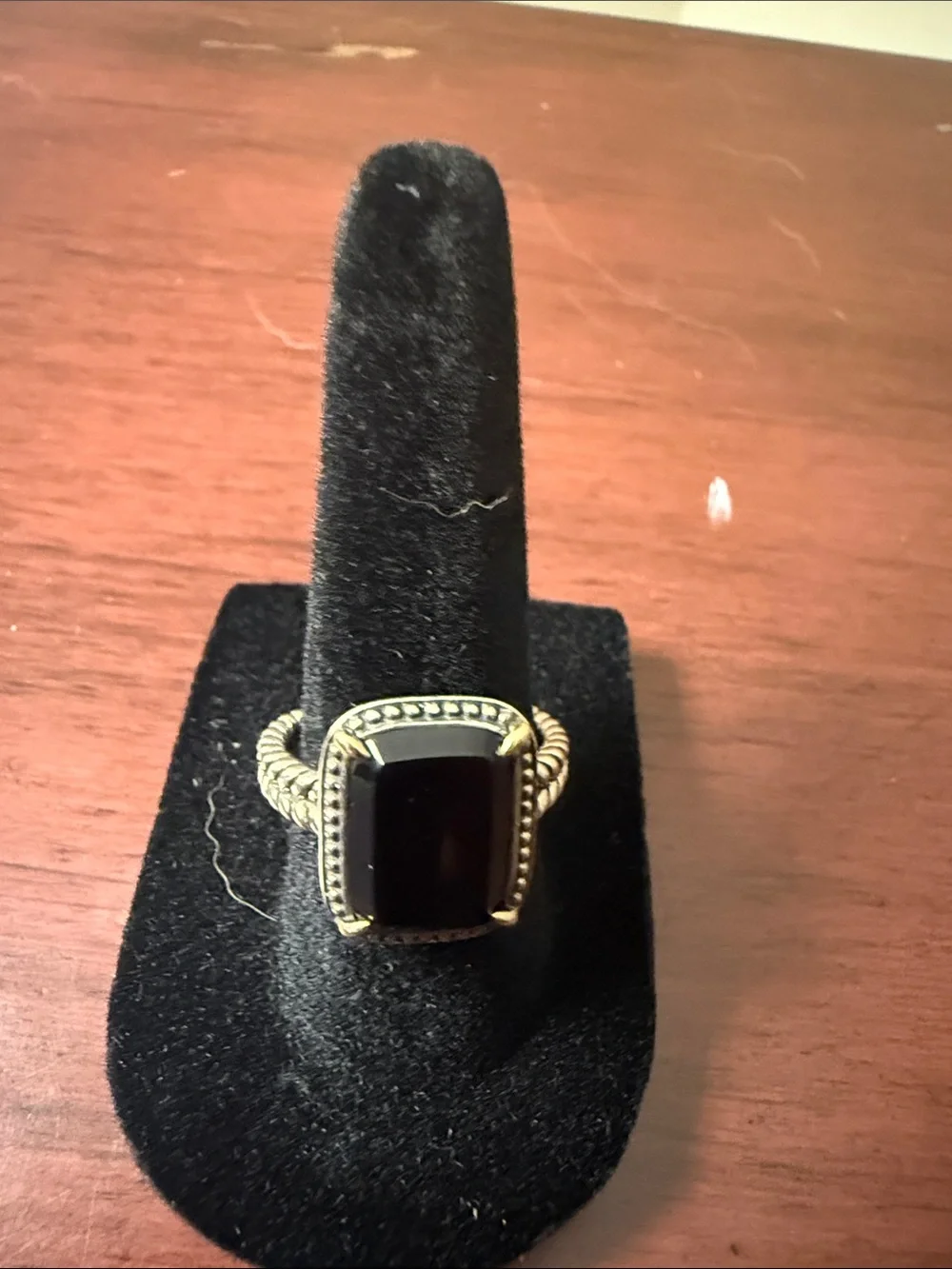 Effy Sterling Silver Black Rectangular Stone Ring